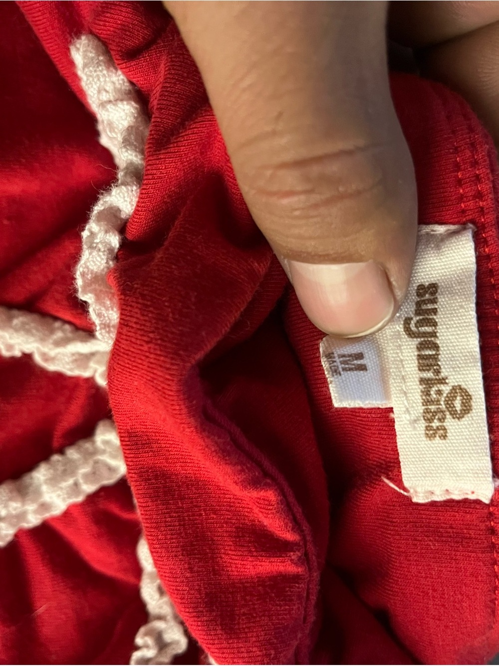 Red women’s crop with bow  - Size M